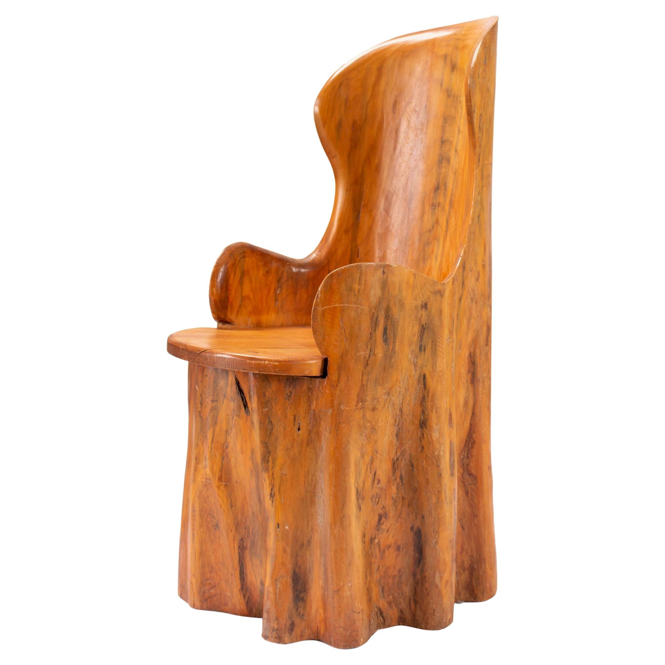 Skandinavischer Holzfassstuhl aus Holz, hergestellt im 19. Jahrhundert im Angebot