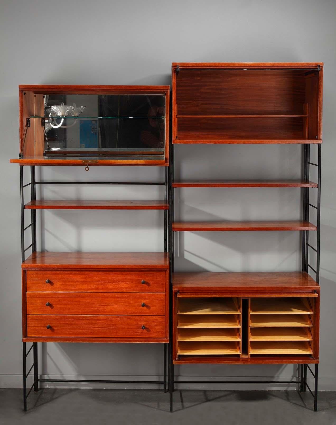French Scandinavian Wooden Bookshelf from the 1960's For Sale