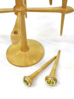 Scandinavian Wooden Candelabra with 9 Arms, 1970s