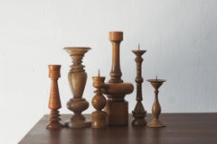 Portacandele scandinavi in legno, set da 6