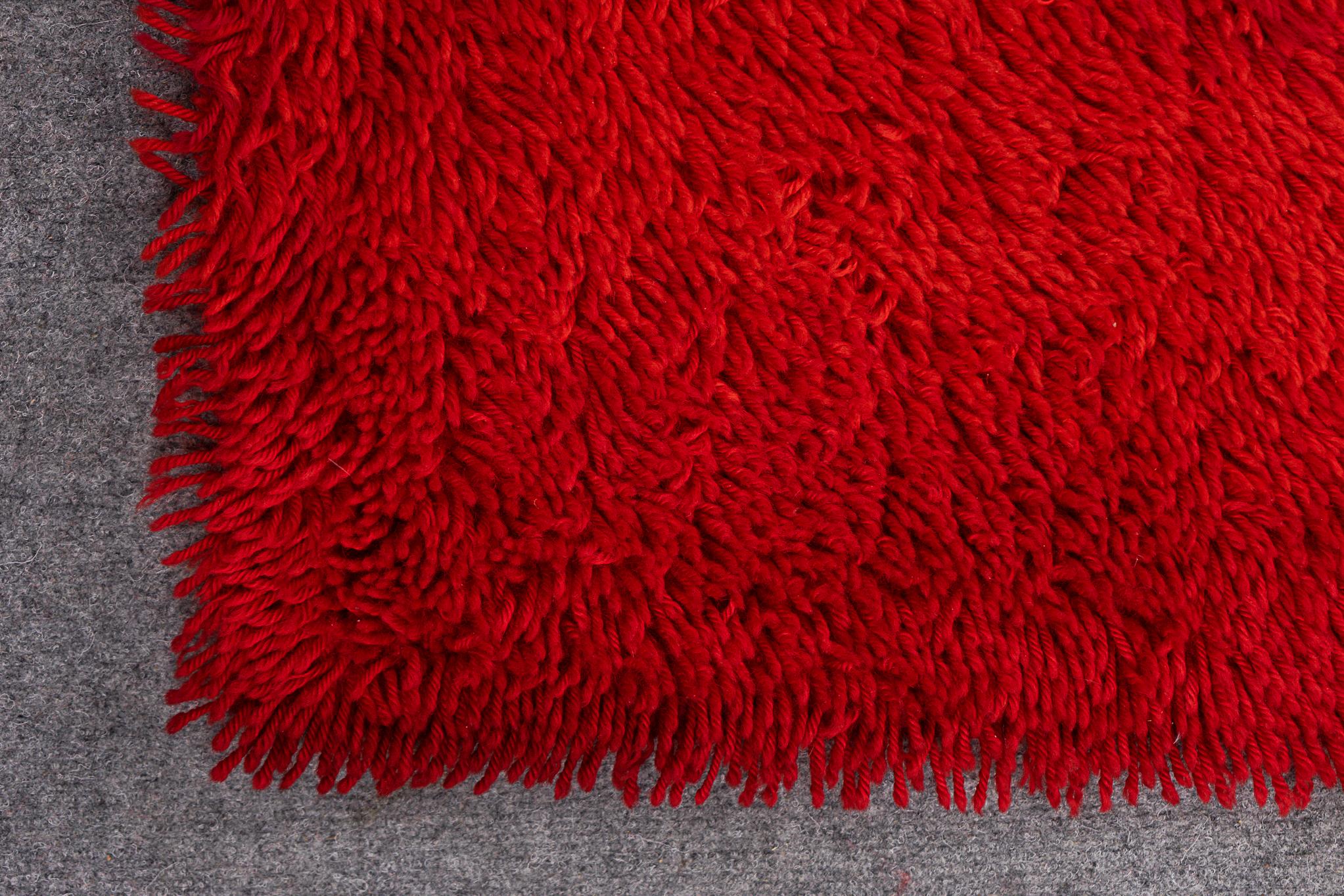 Milieu du XXe siècle Tapis scandinave en laine de Rya en vente