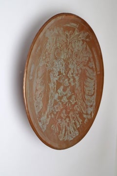 Scandinavien Copper Aurora Wall Lights with Owls motive, Denmark 1950s