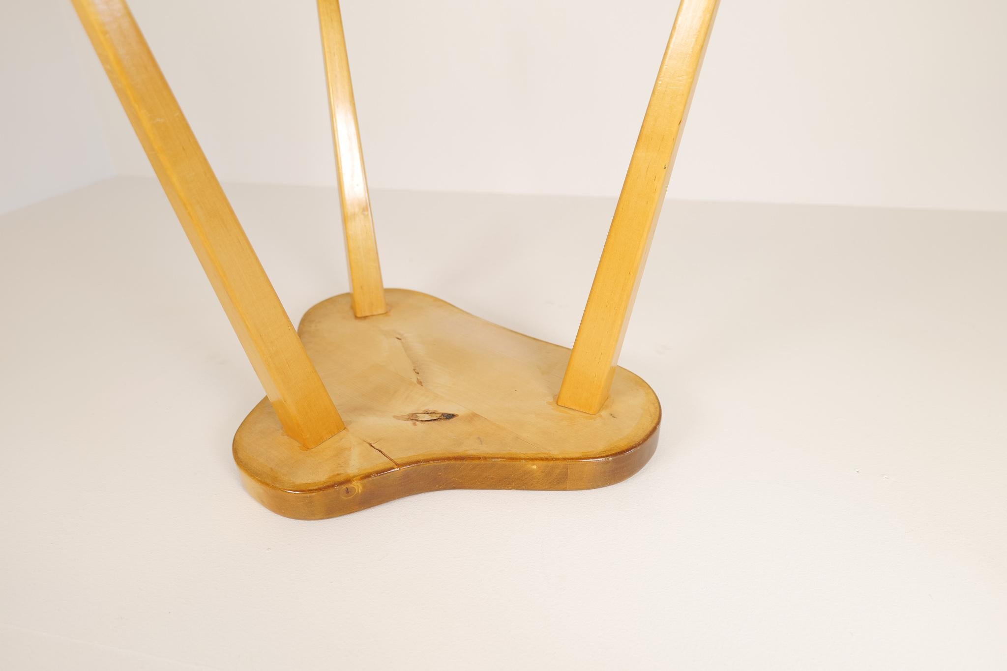 Scandinavien Modern Swedish Stool in Lacquered Birch, 1970s For Sale 4