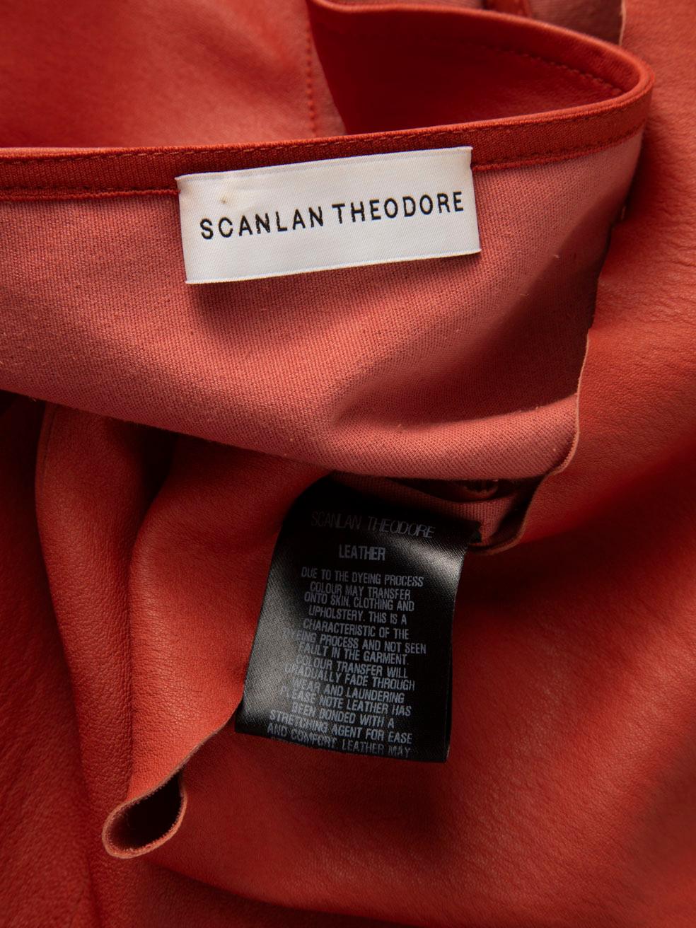 Women's Scanlan & Theodore Red Leather Sleeveless Dress Size XS