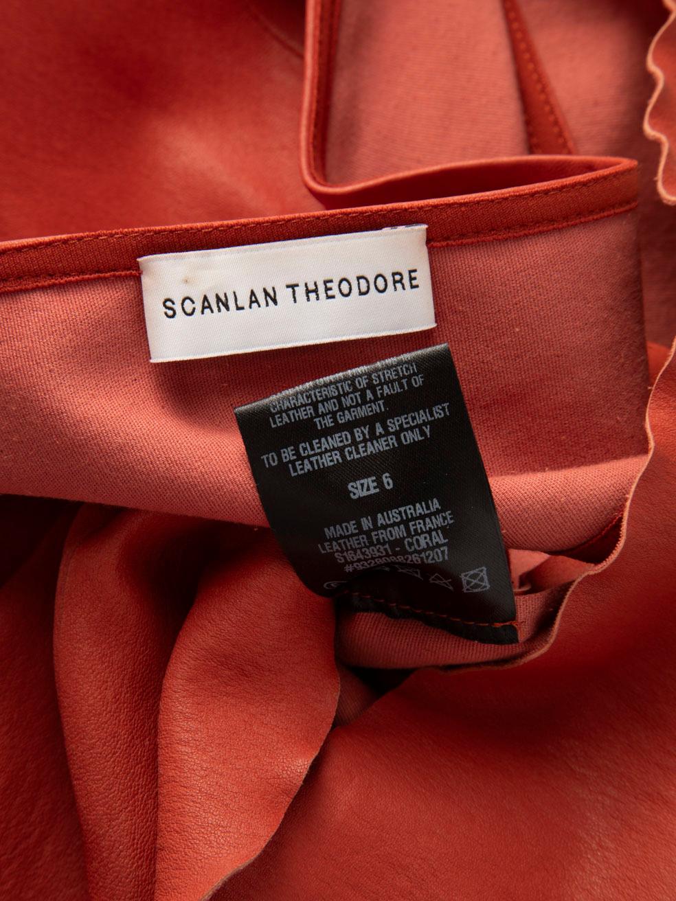 Scanlan & Theodore Red Leather Sleeveless Dress Size XS 1