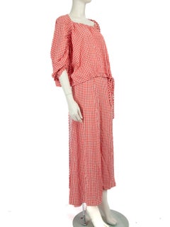 Scanlan & Theodore - Top e gonna in percalle rosso taglia S