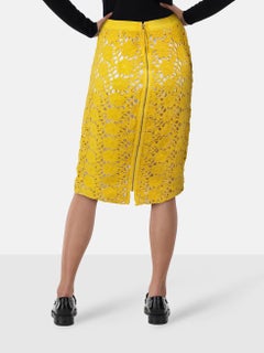 Scanlan & Theodore - Gonna midi in pizzo floreale giallo taglia S