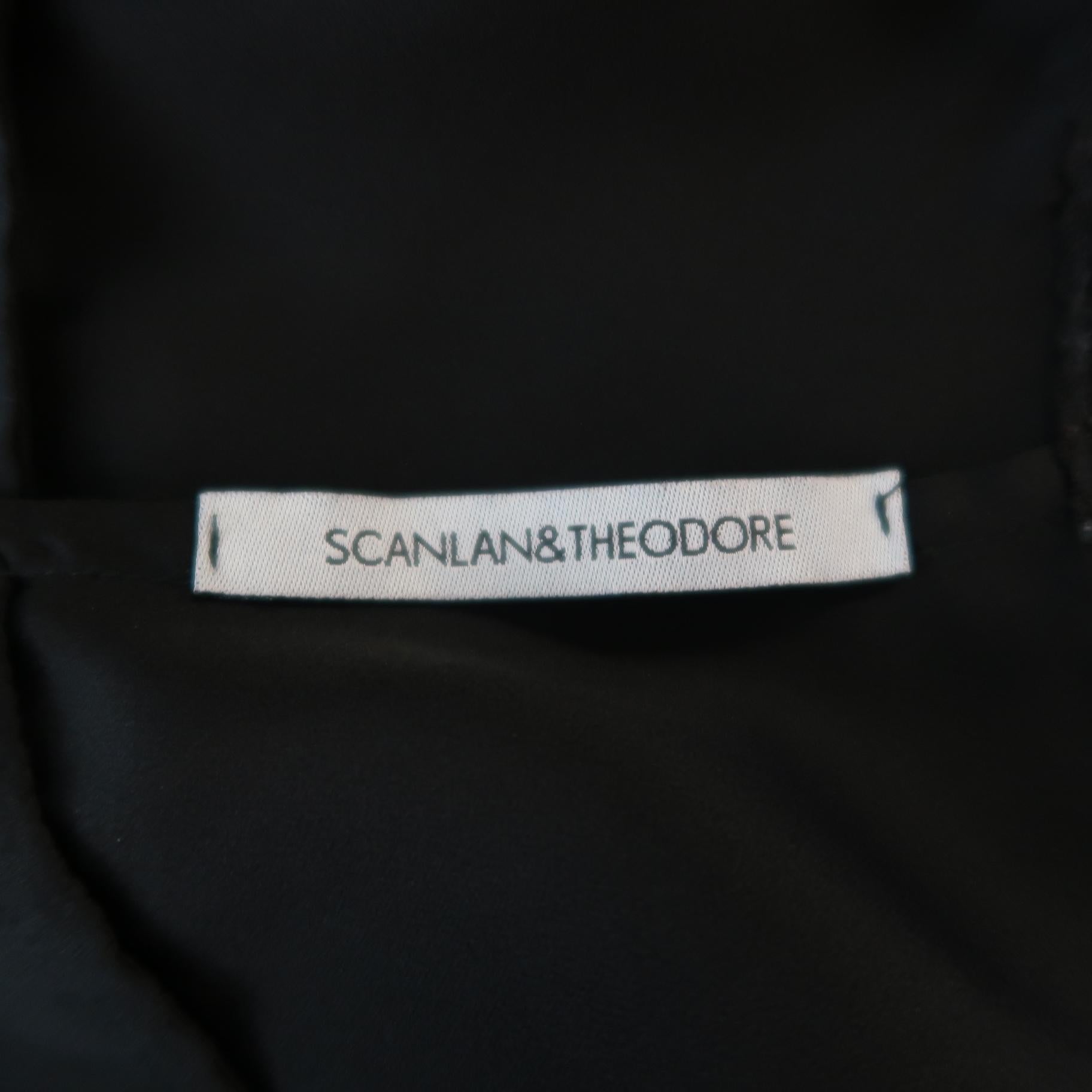 SCANLAN&THEODORE Size 12 Black Chiffon Shirt Dress 3
