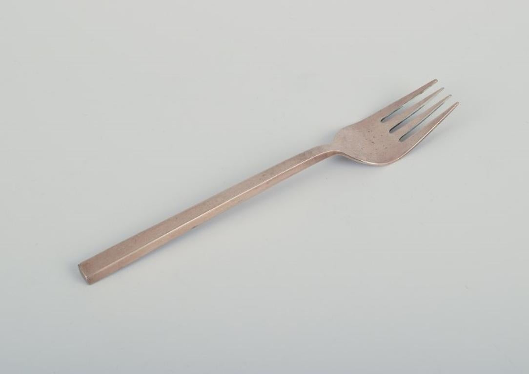 Danish 'Scanline' brass flatware by Sigvard Bernadotte. Four-person dinner set. For Sale