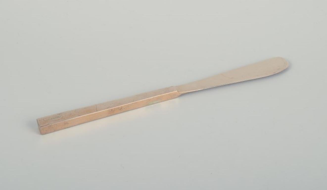 Besteck „Scanline“ aus Messing von Sigvard Bernadotte. Tafelservice für sechs Personen. (Skandinavische Moderne) im Angebot