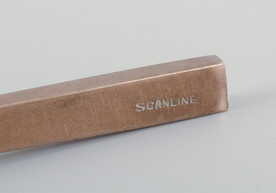 Besteck „Scanline“ aus Messing von Sigvard Bernadotte. Tafelservice für sechs Personen. im Angebot 1
