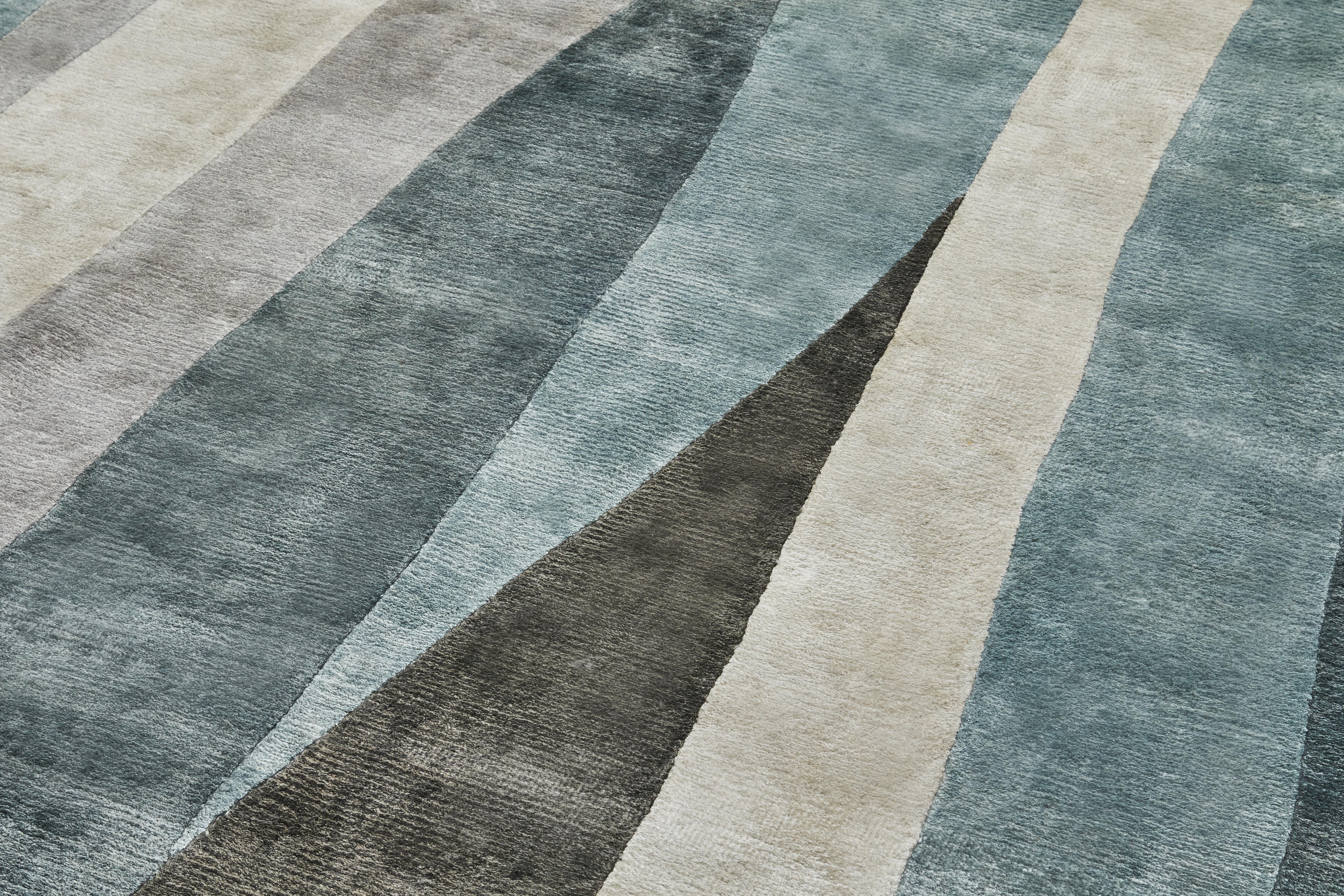 Grauer Seil-Teppich, handgeknüpft, Wolle, 40 Knöpfe, Constance Guisset im Zustand „Neu“ im Angebot in Milan, Lombardy