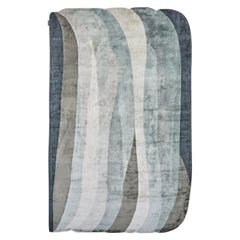 Tapis gris écaille, noué à la main, laine, 40 nœuds, Constance Guisset