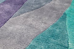 Scape Violet Carpet, Hand Knotted in Wool, 40 Kpi, Constance Guisset