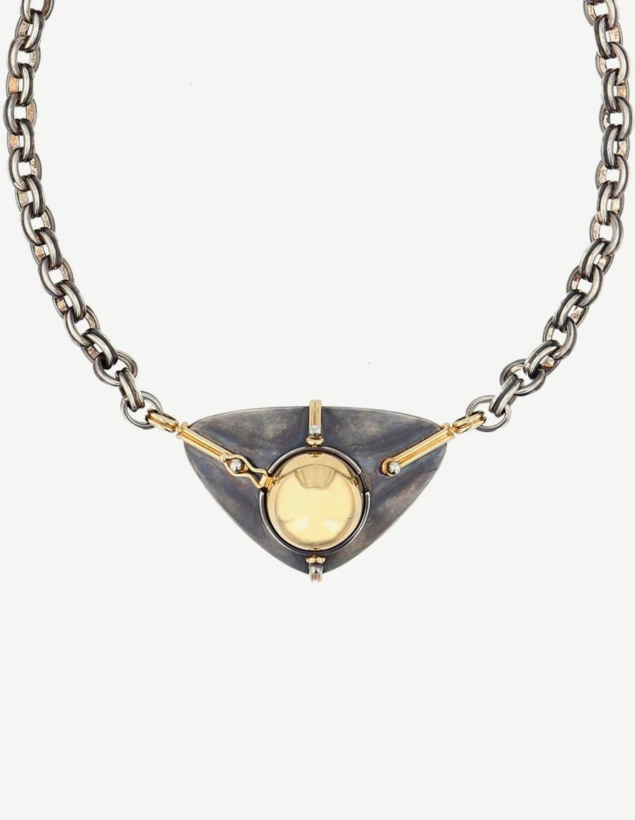 Neoclassical Scaphandre Necklace Onyx by Elie Top