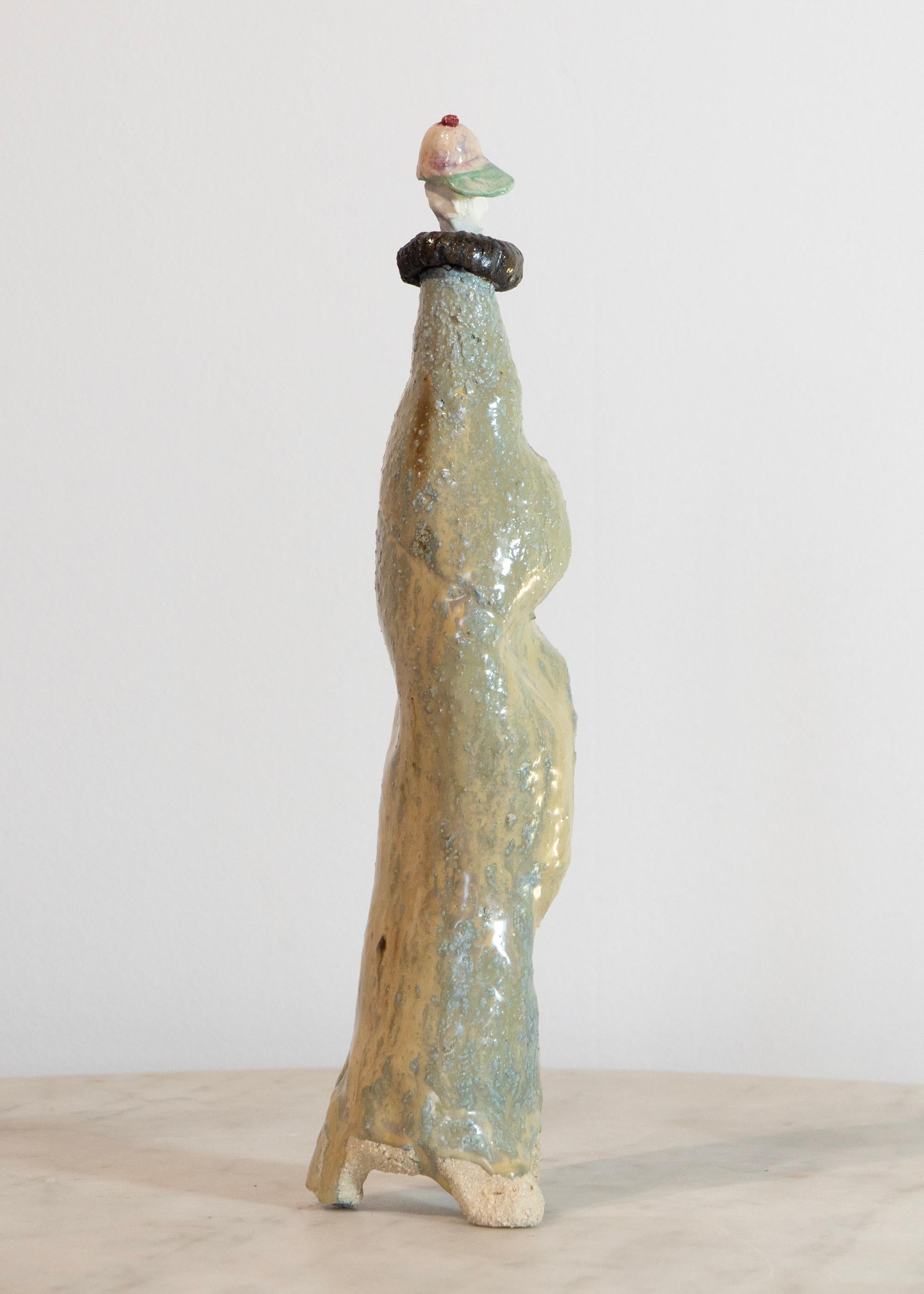 Baseball Cap Extravagant Series High-Fired Glazed Ceramic Figurative Sculpture For Sale 4