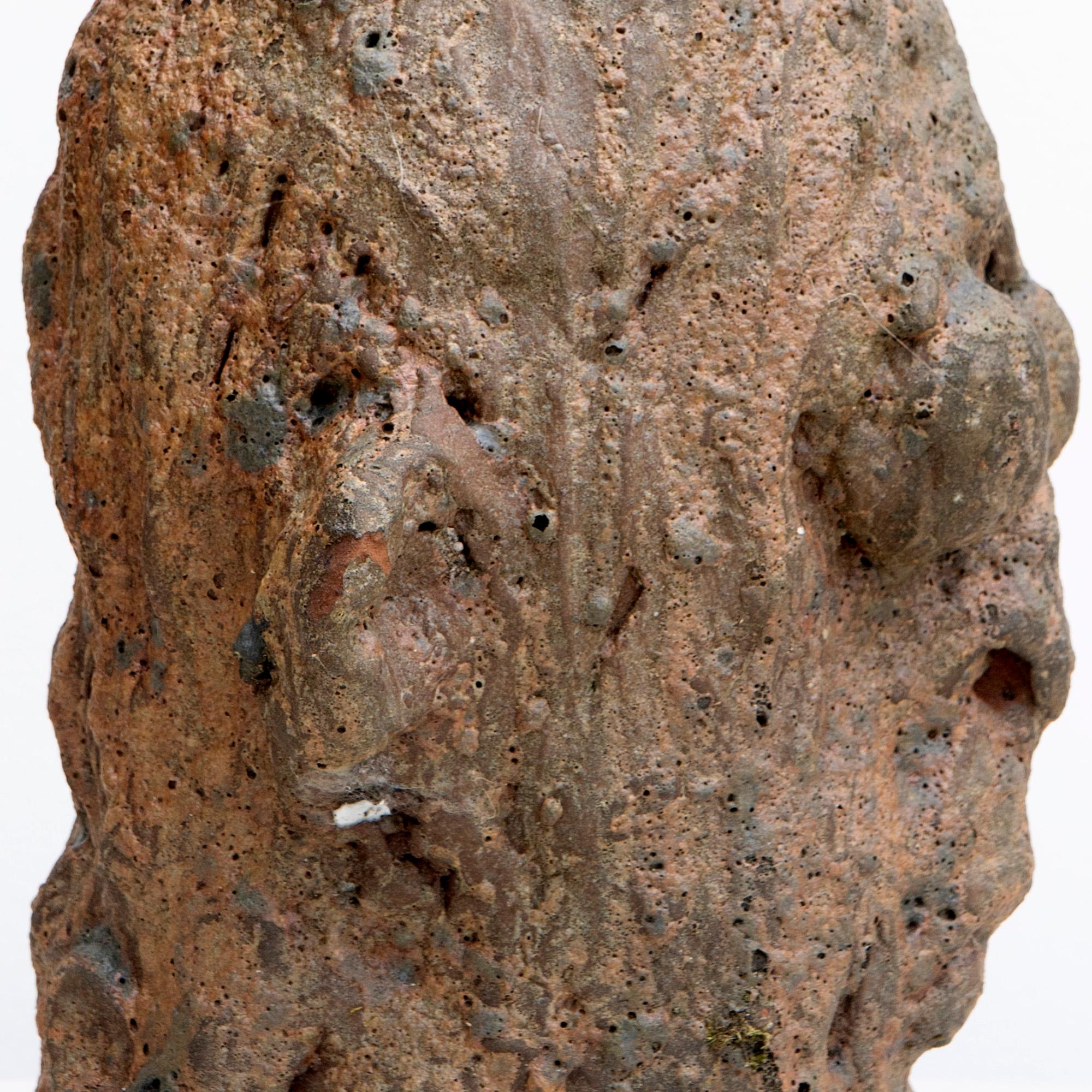 Brutalistischer Expressionist Keramik Kopf Skulptur Testa Nº12 - Feuerfestes Steingut im Angebot 11