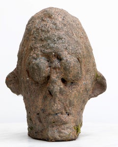 Brutalist Expressionist Ceramic Head Sculpture Testa Nº12 – Refractory Stoneware
