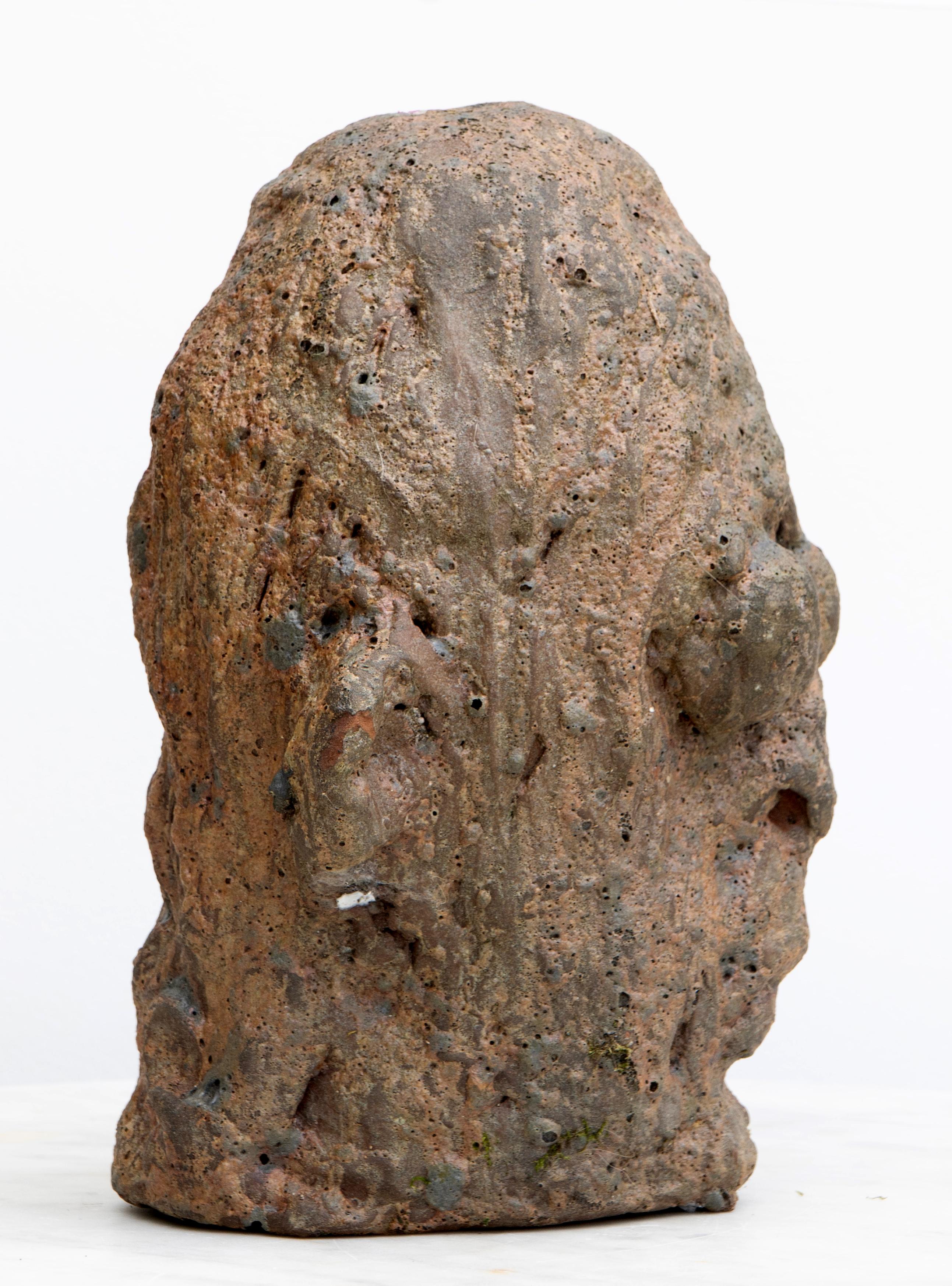 Brutalistischer Expressionist Keramik Kopf Skulptur Testa Nº12 - Feuerfestes Steingut im Angebot 5