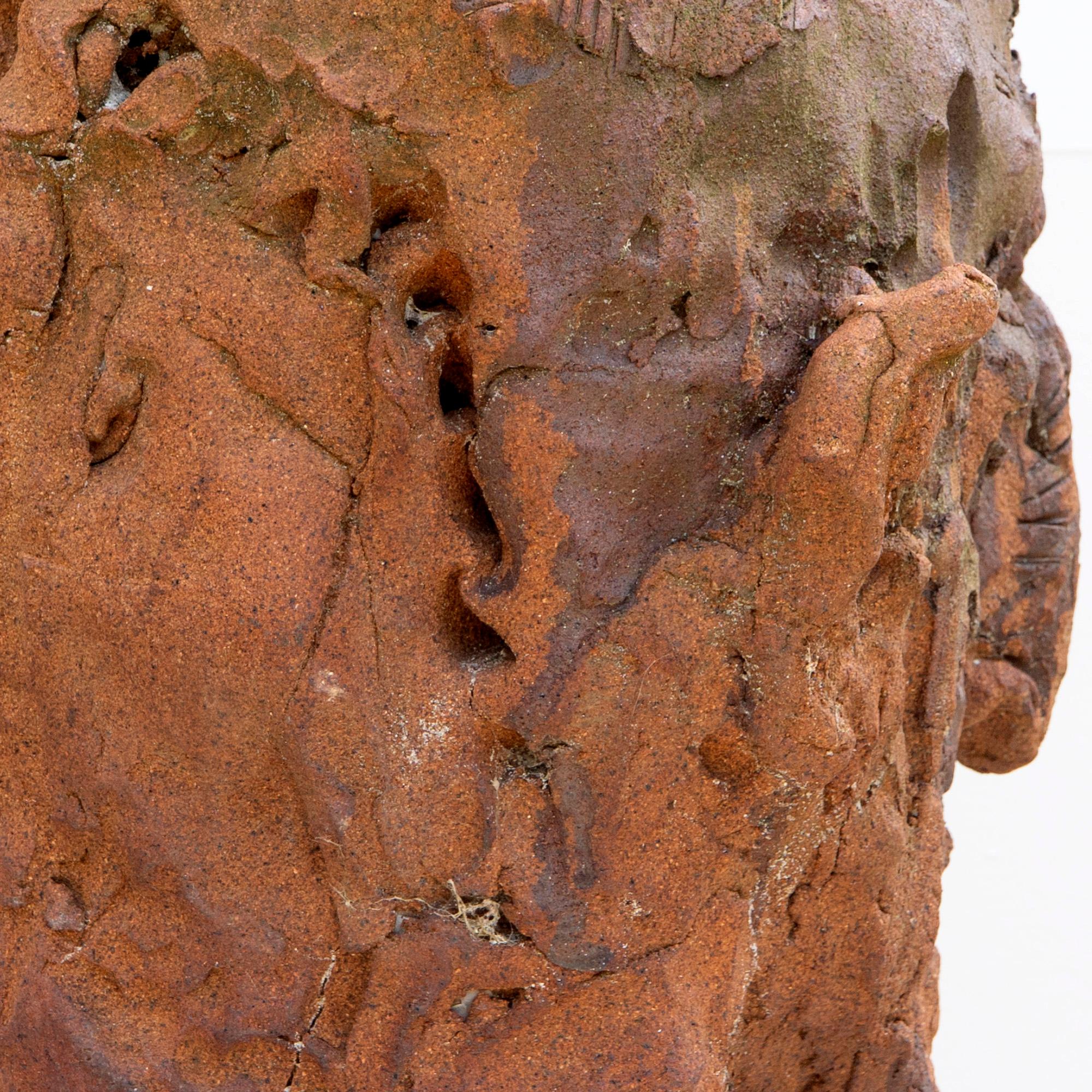 Ceramic Expressionist Head in White Stoneware with Bismuth Rakú Glaze. Testa 9 For Sale 12