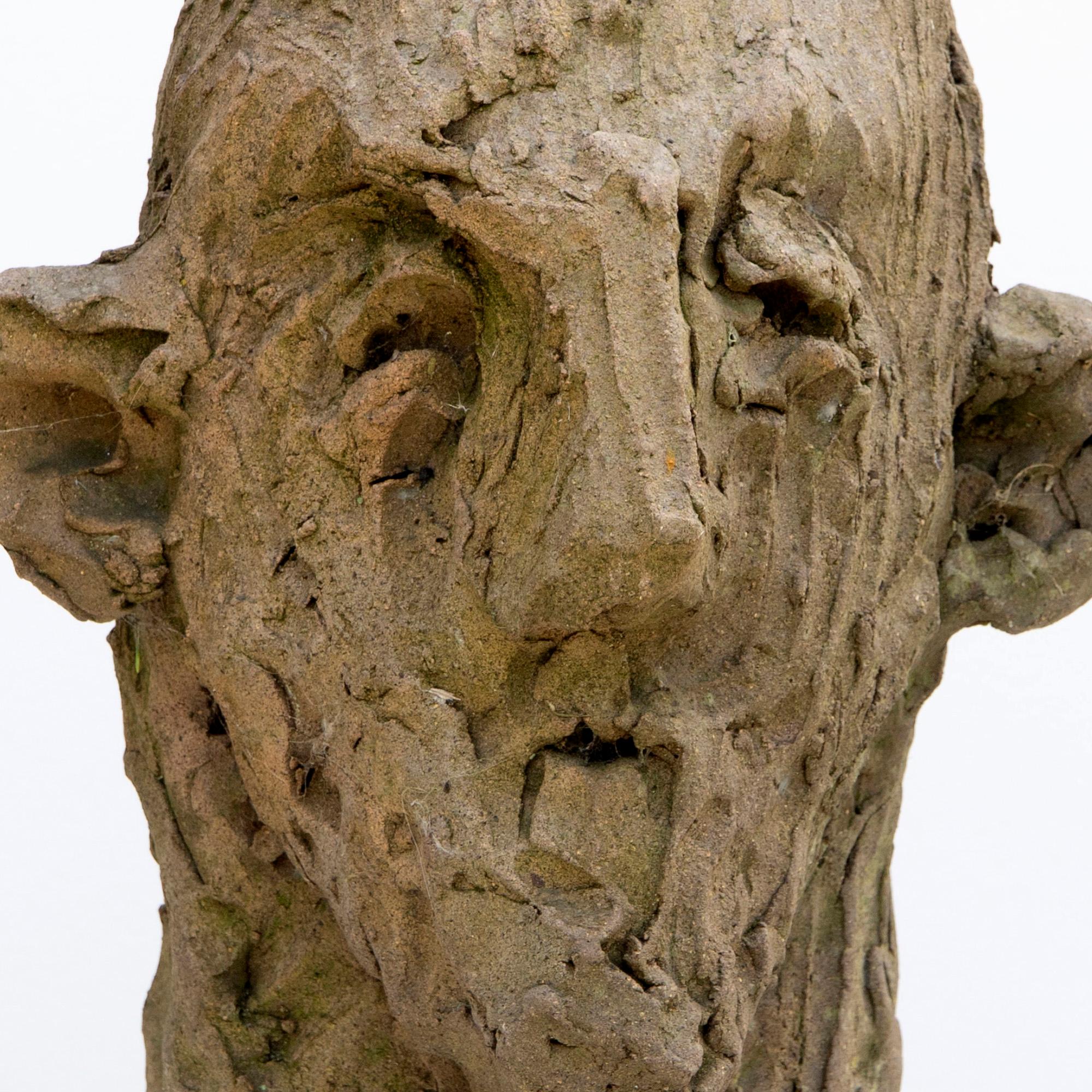 Contemporary Expressionist Ceramic Head in Refractory Stoneware with Kintsugi For Sale 7