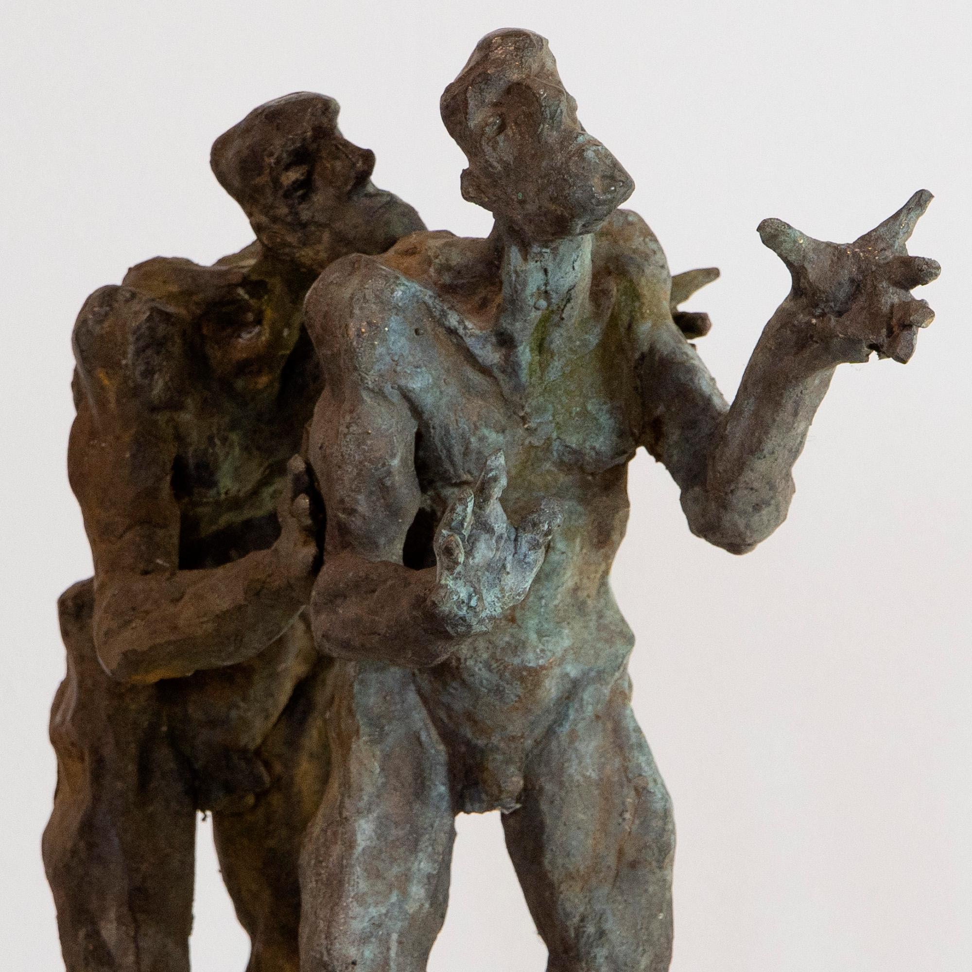 Dual Earthbound Wanderers - 2023, Coppia di sculture in bronzo a cera persa, espressionista in vendita 8