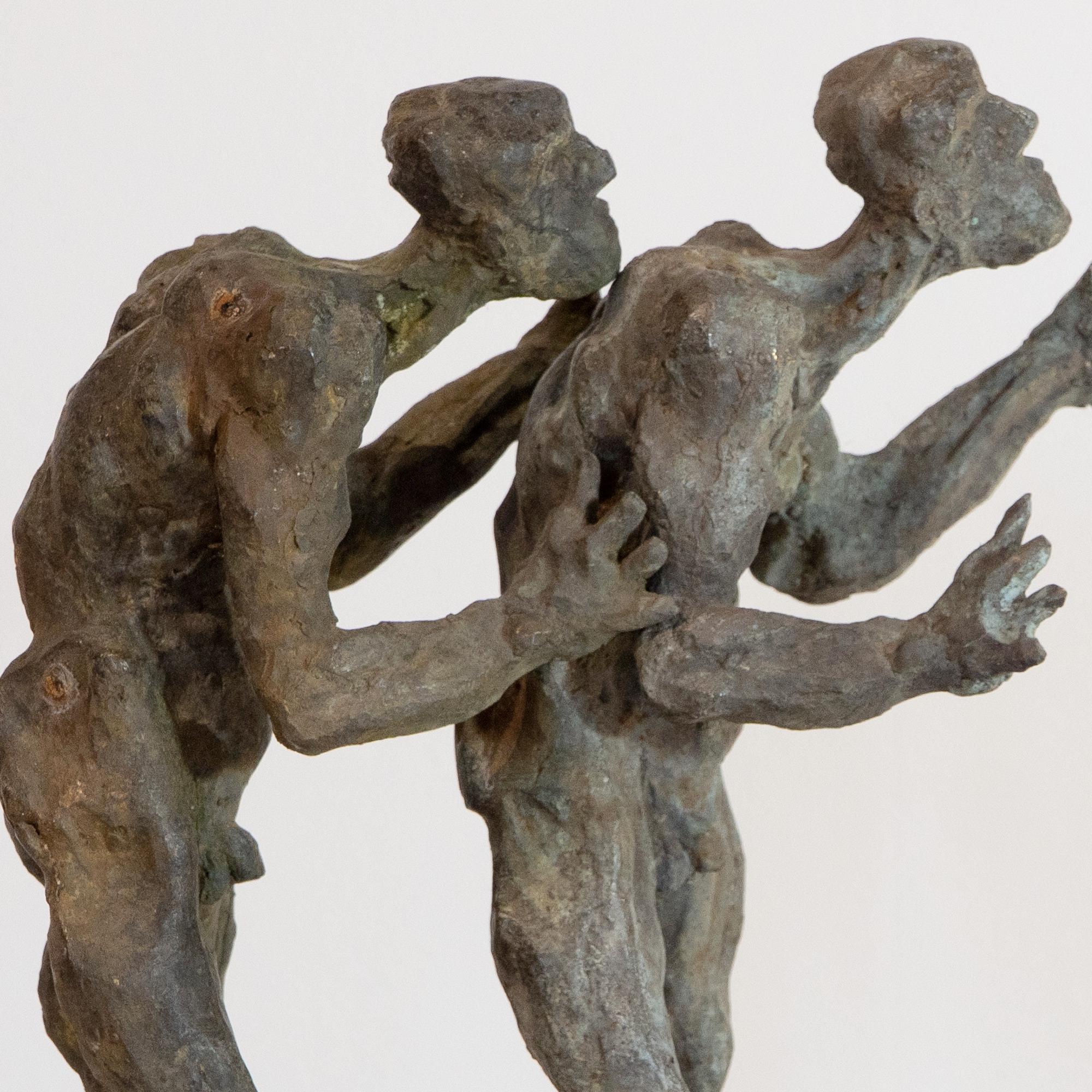 Dual Earthbound Wanderers - 2023, Coppia di sculture in bronzo a cera persa, espressionista in vendita 9