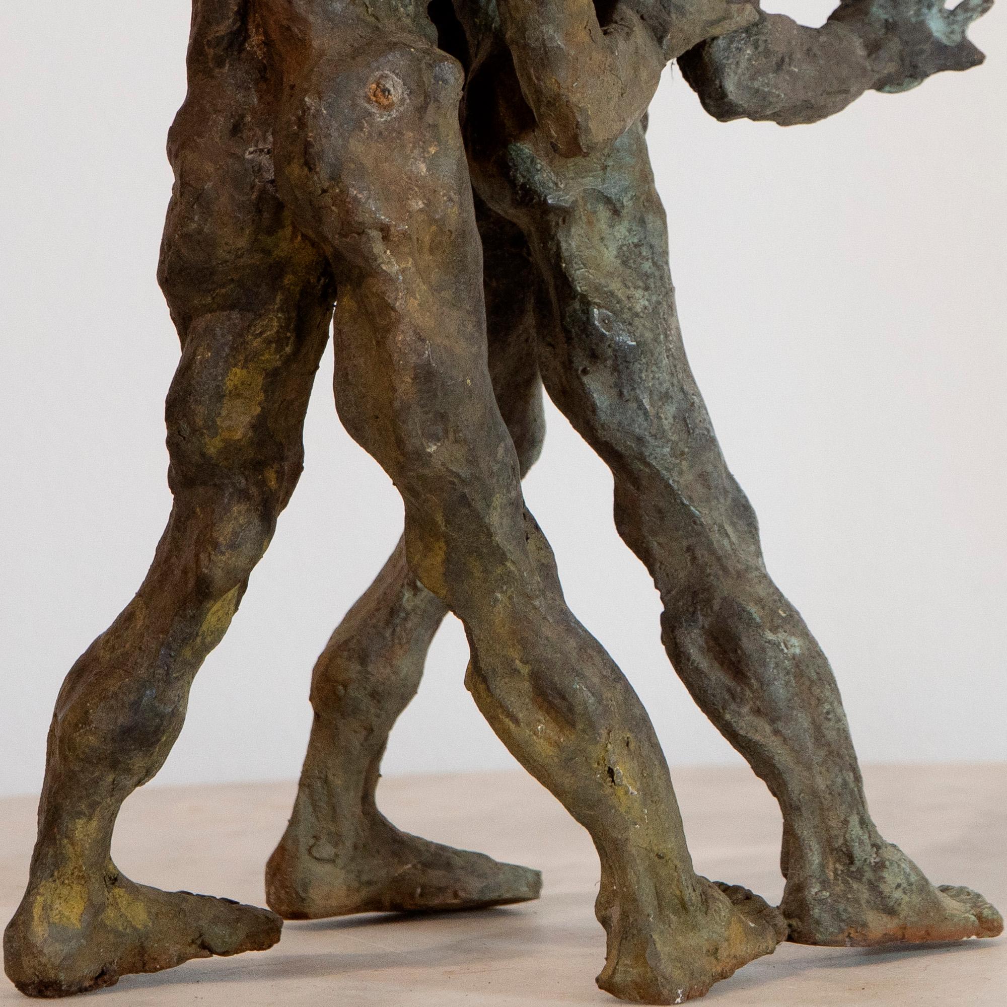 Dual Earthbound Wanderers - 2023, Coppia di sculture in bronzo a cera persa, espressionista in vendita 10