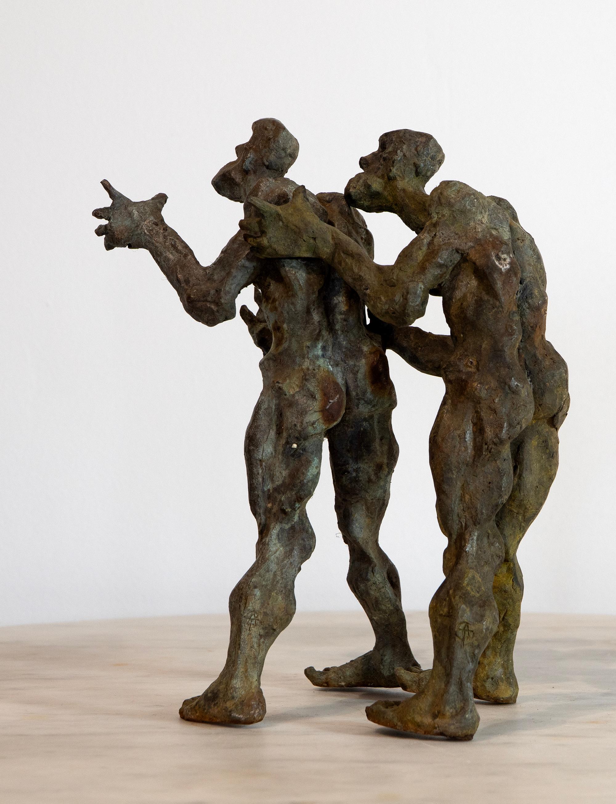 Dual Earthbound Wanderers - 2023, Coppia di sculture in bronzo a cera persa, espressionista in vendita 3