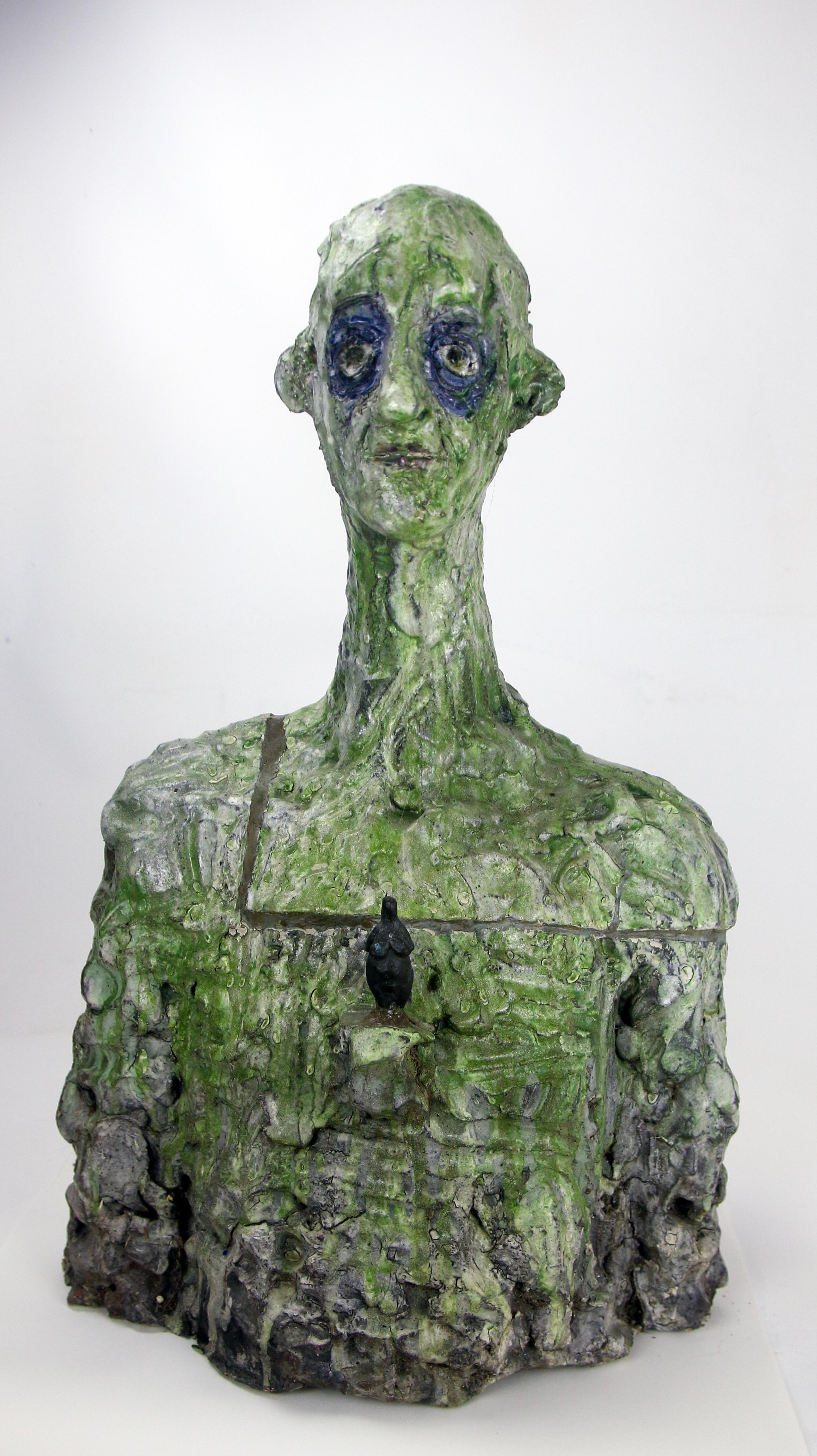 Sculpture de buste en céramique et en bronze de style expressionniste avec surface fragmentée en vente 8