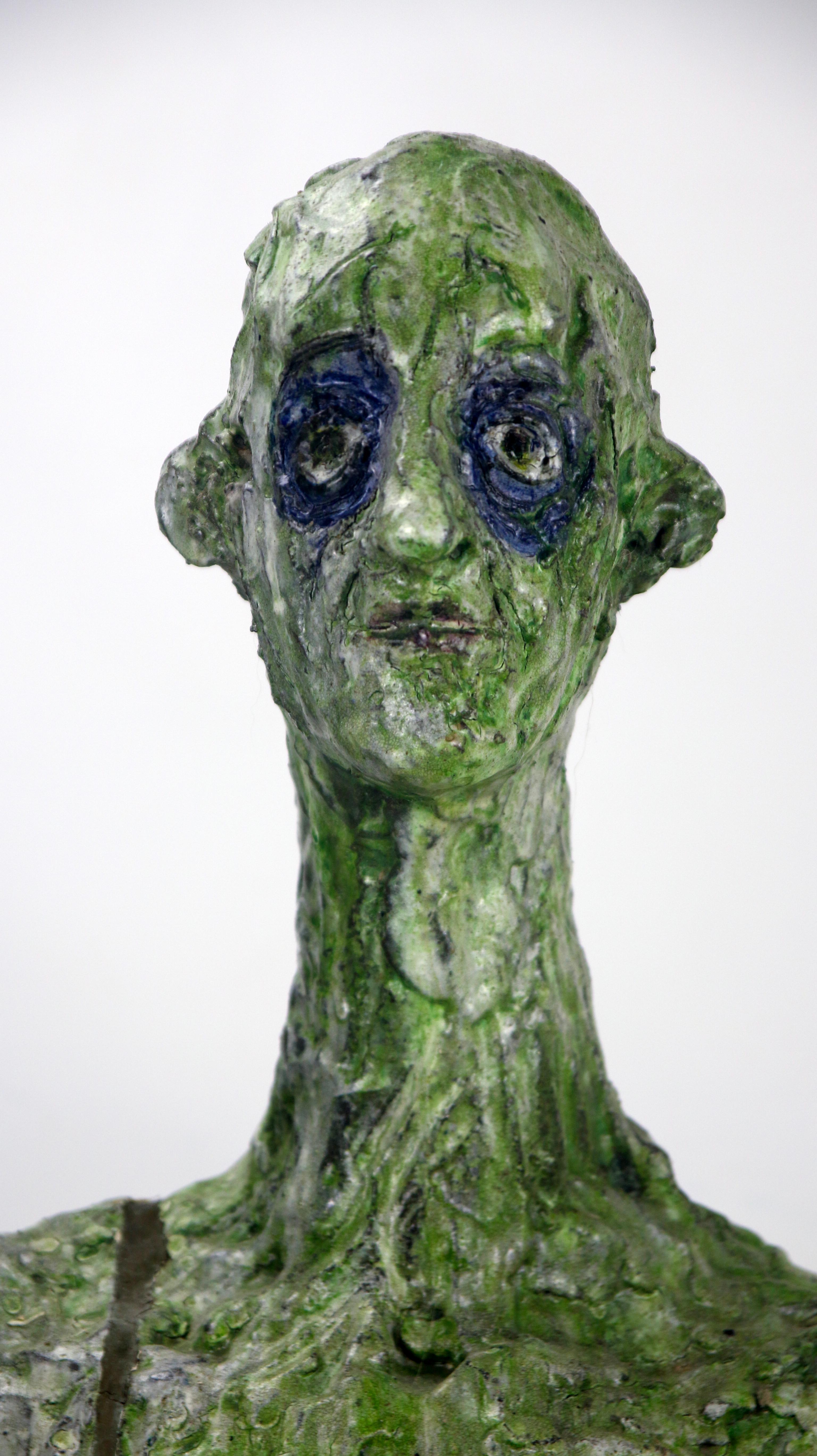 Sculpture de buste en céramique et en bronze de style expressionniste avec surface fragmentée en vente 14