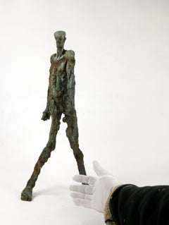 Diptyque de sculptures expressionnistes en bronze : « Présence humaine et imagination »