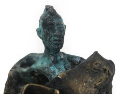 Sculpture expressionniste en bronze à la cire perdue avec technique du modèle en papier, Prophète