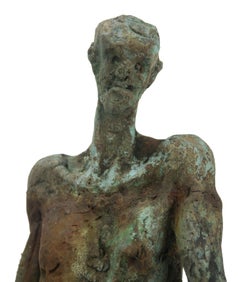Expressionistische schwere Bronzeskulptur in Wachsausschmelzverfahren, die die Wut enthält