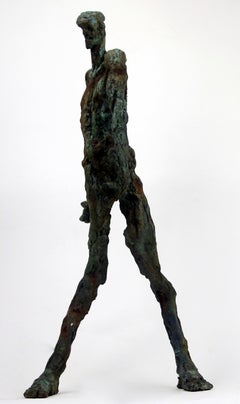 Expressionist Heavy Bronze Sculpture in Lost Wax Casting Containing the Rage