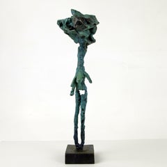 Contemporary Bronze Figurative Sculpture Cast from Paper Cloud Woman