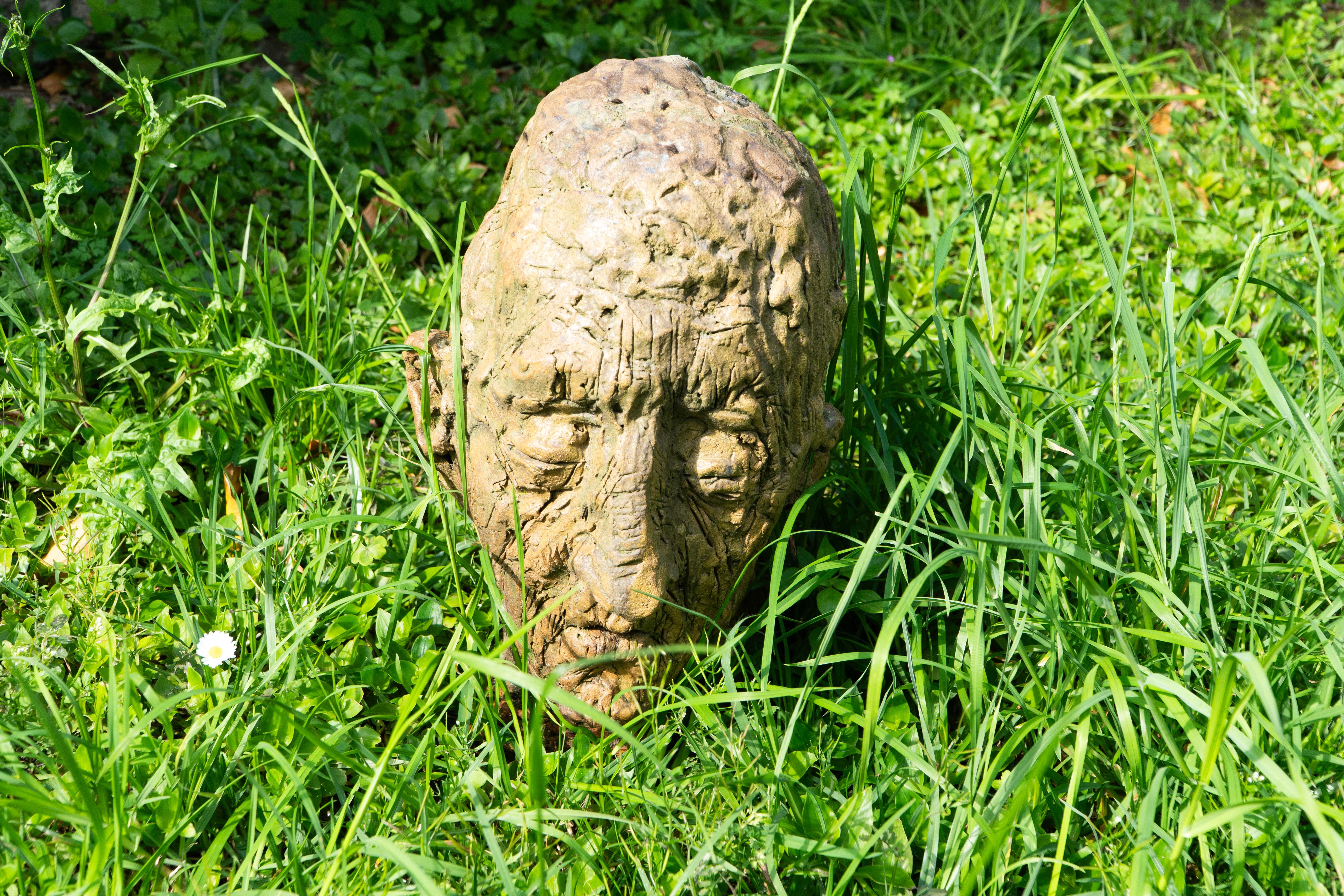 Scultura di testa in ceramica con base in ferro ossidato. Testa n 13 in vendita 9