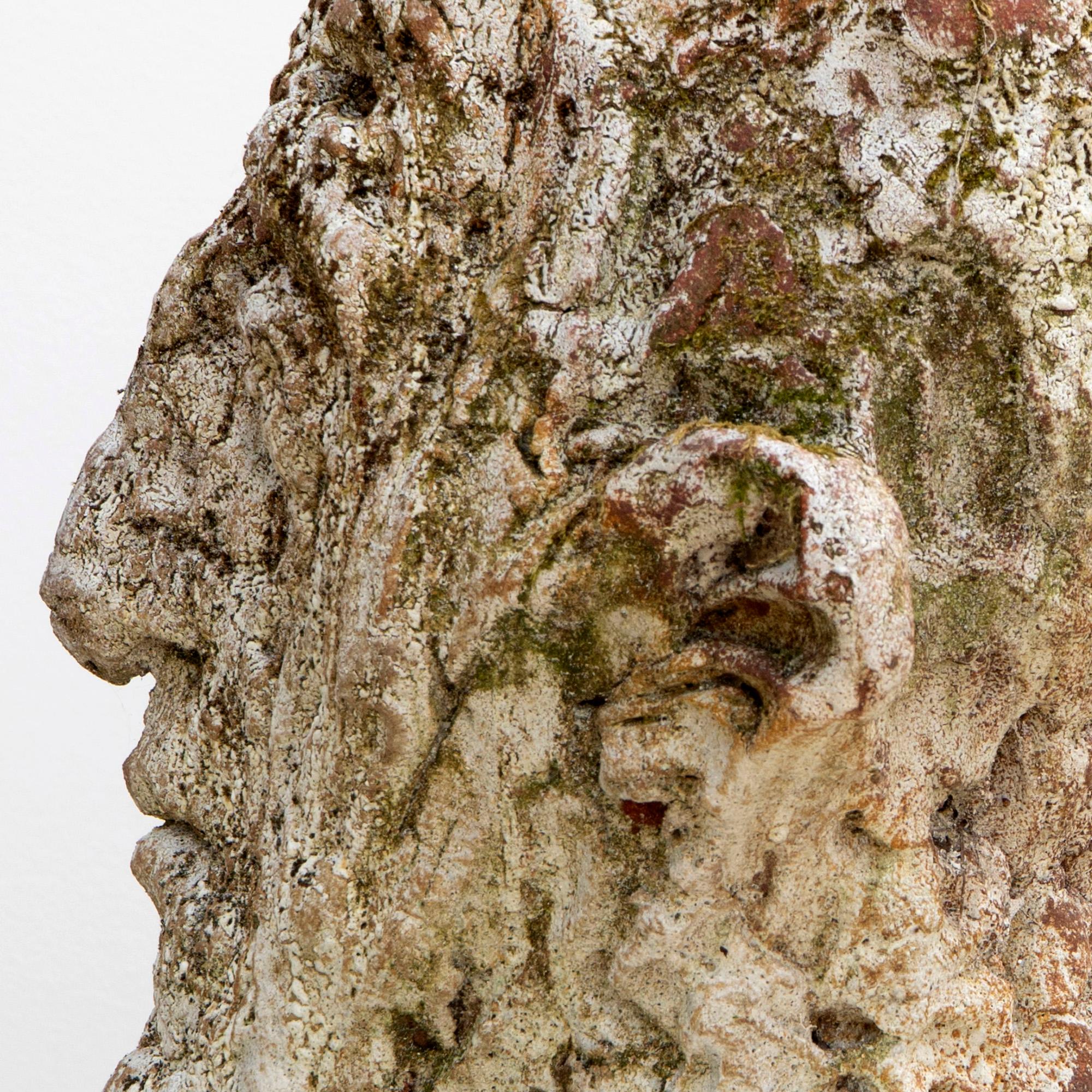 Testa Head Sculpture No 7, Expressionist Bust in Red Stoneware with Shino Glaze For Sale 9