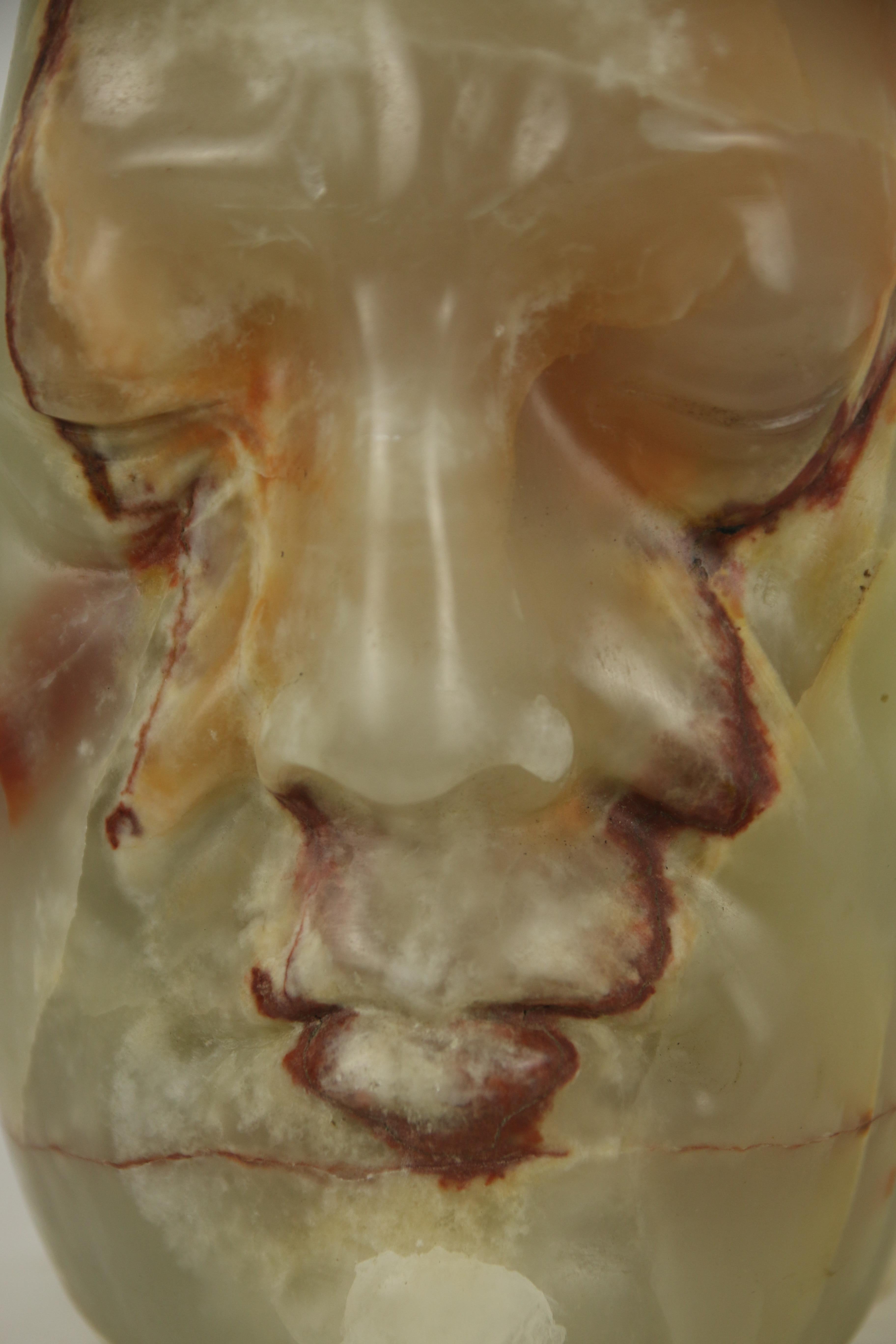 Scultura di testa in alabastro traslucido con venature naturali espressive. Light in vendita 8