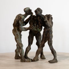 Trio of Earthbound Wanderers – 2023, Lost-Wax Bronze Sculpture, Expressionist