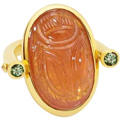 Scarab 45.7 Carat Mandarin Garnet Ring