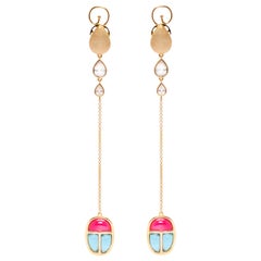 AMMANII Scarab Amulet Drop Vermeil Gold Earrings