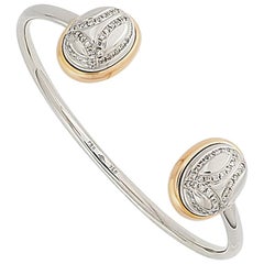 Scarab Bangle 18 Carat White and Rose Gold with Diamonds