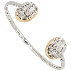 Scarab Bangle 18 Carat White and Rose Gold with Diamonds