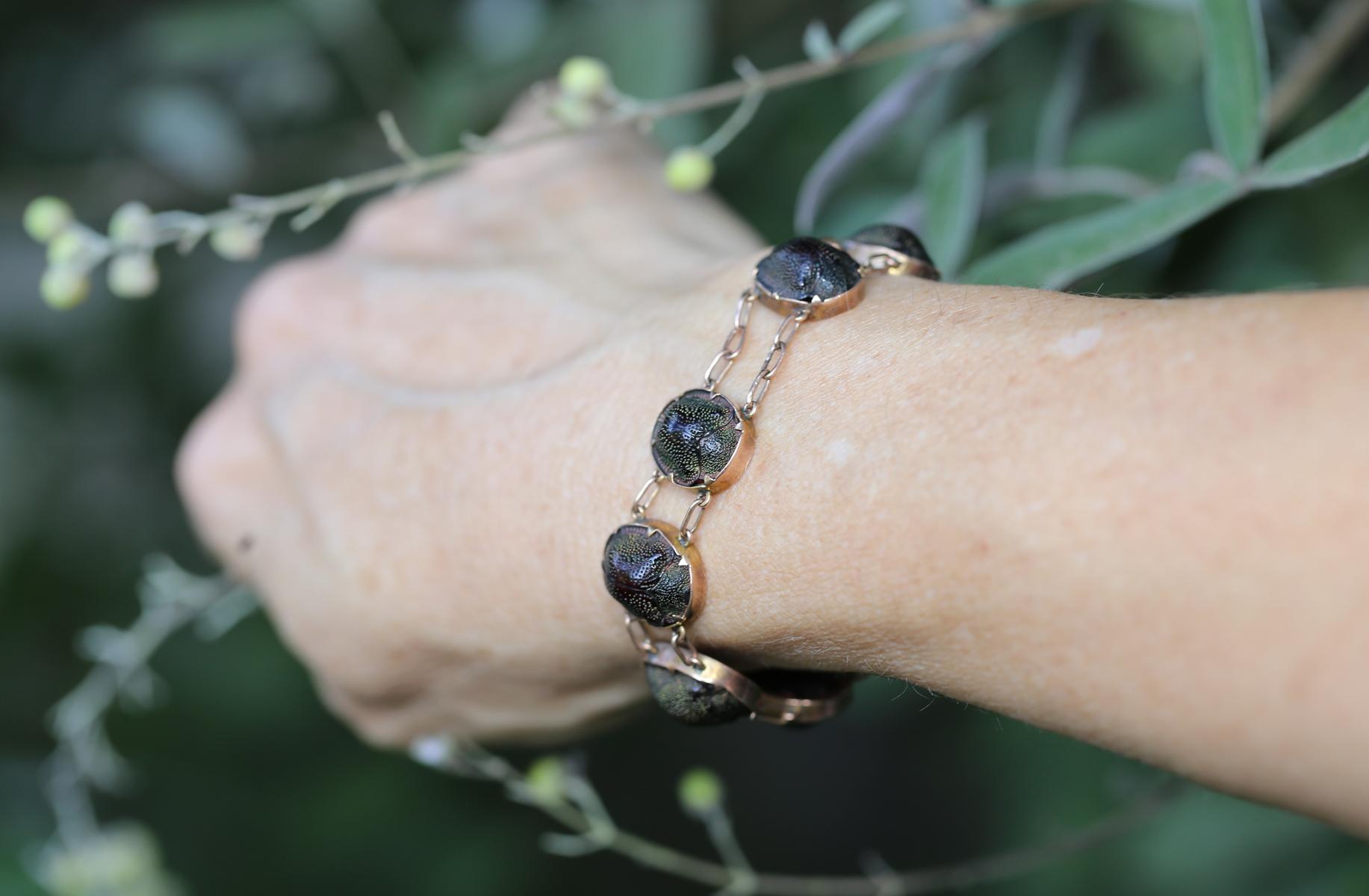 Bracelet de scarabée en or, néo-égyptien, 1900 en vente 6