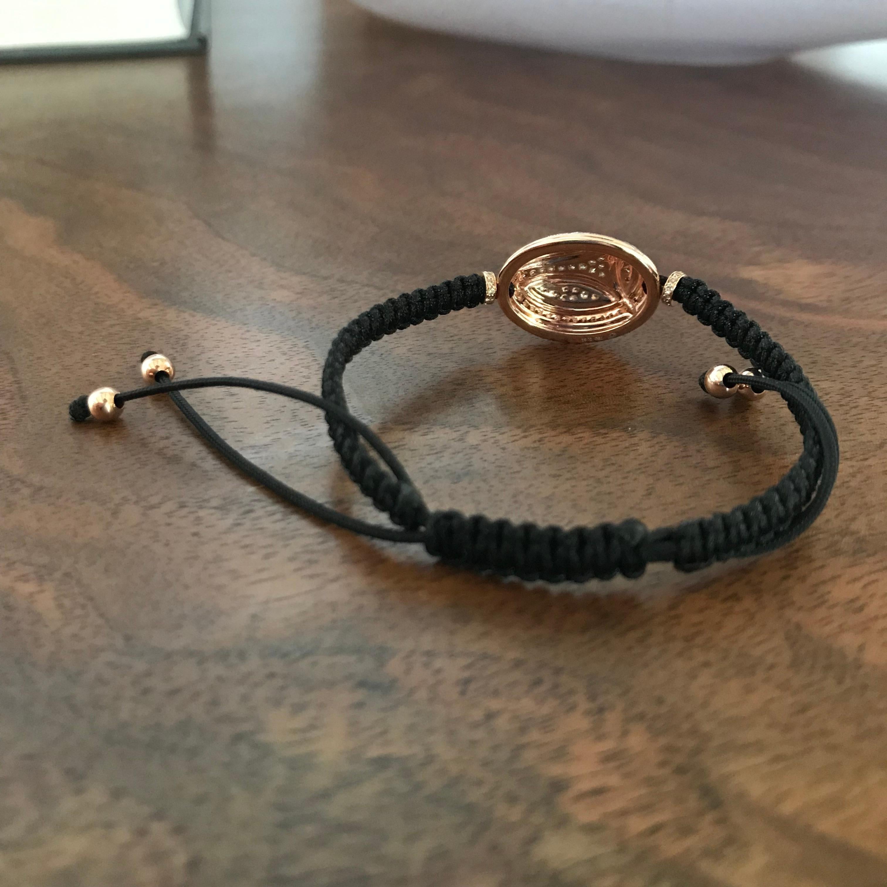 Scarab Bracelet in 18 Carat Rose Gold with 68 Cognac Colored Diamonds 0.39 Carat In New Condition In Hamburg, DE