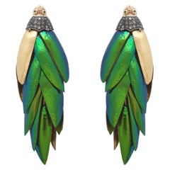Scarab Bunch Earrings Golden Wings