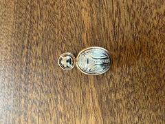 Scarab Earrings in 18 K White and Rose Gold with Diamonds