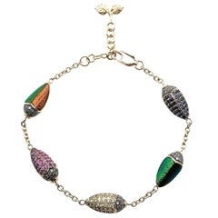 Bracelet scarabée multicolore