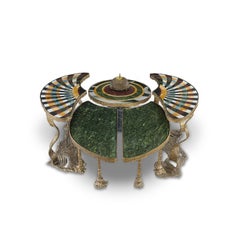 SCARAB - Multicolor Marble And Brass Coffee Table